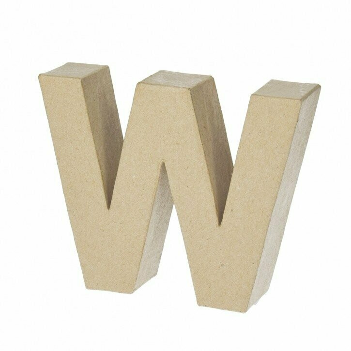 Pappart Buchstabe W Höhe 10 cm
