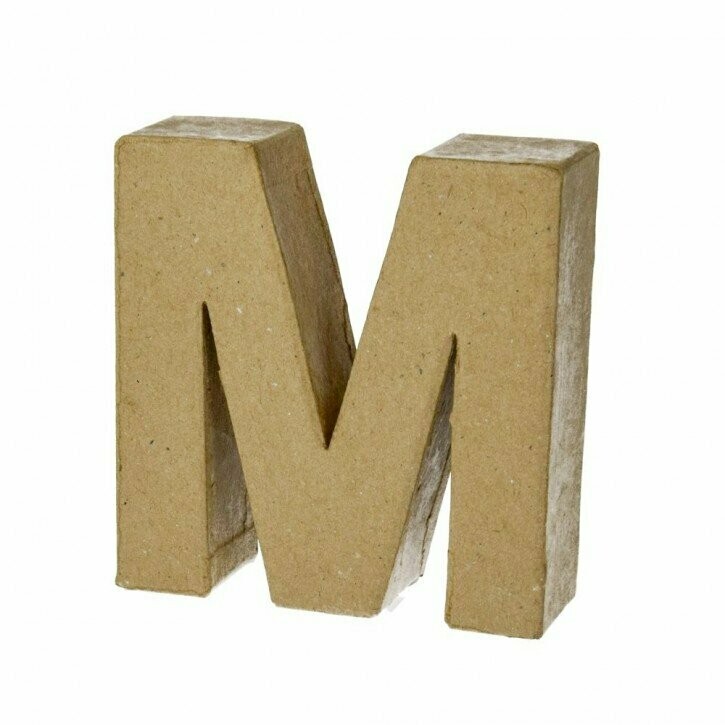 Pappart Buchstabe M Höhe 10 cm