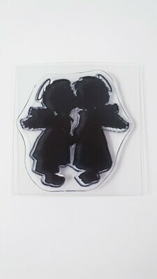 Stempel Silhouette küssende Engel