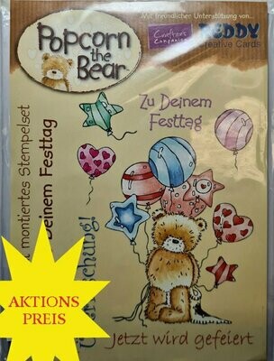 Stempel Popcorn the Bear zu deinen Festtag