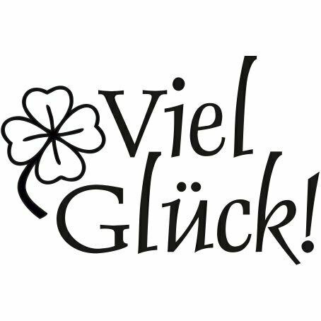 Stempel "Viel Glück!" mit Kleeblatt