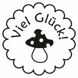 Stempel "Viel Glück!" mit Pilz