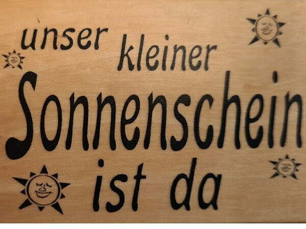 Stempel Geburt "unser kleiner Sonnenschein ist da"