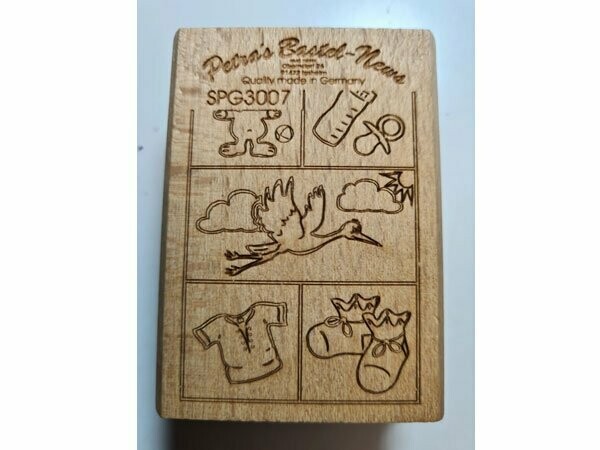 Stempel Geburt "Mosaik Baby mit Storch "