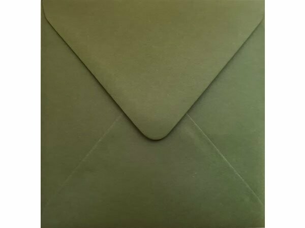 10 Stück Briefumschläge 14 x 14 cm Moosgrün