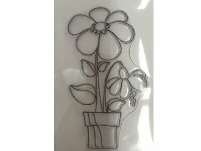 Stempel Blume im Topf