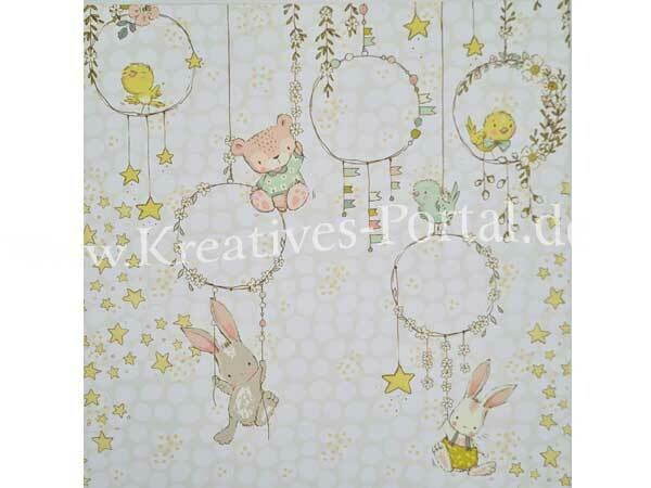 Scrapbook Design Papier * Glückliche Tiere 02