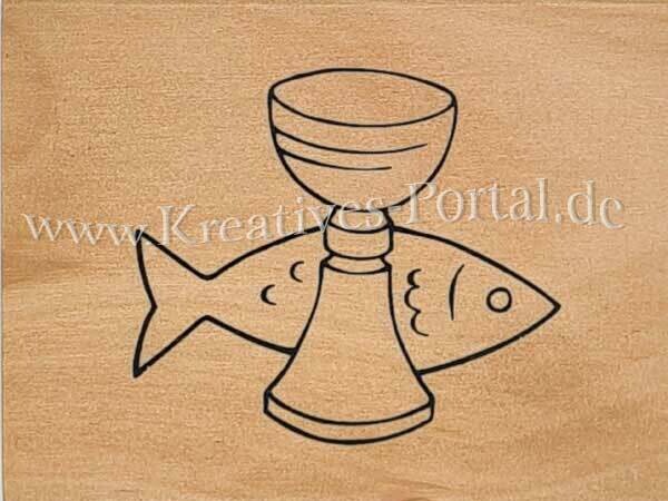 ​Holzstempel * Fisch mit Kelch *​