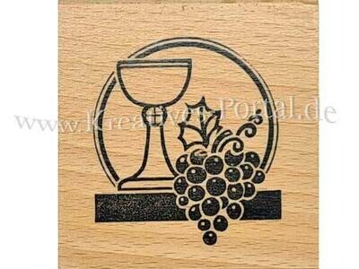 ​Holzstempel * Wein und Kelch