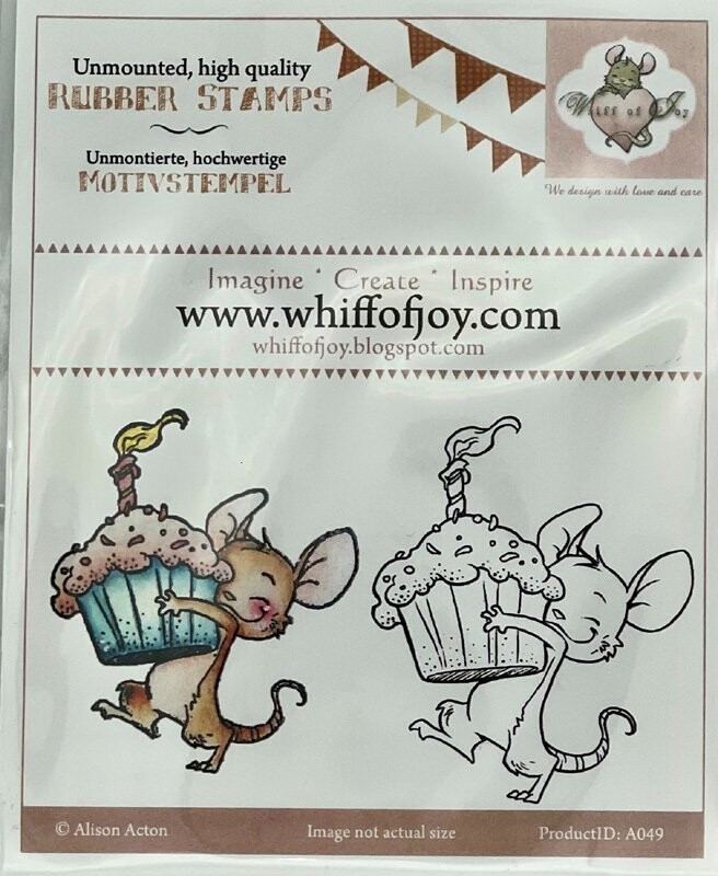 Stempel Maus mit Torte