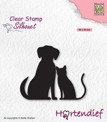 Clearstamp - Silhouette Tierfreunde Hund & Katze