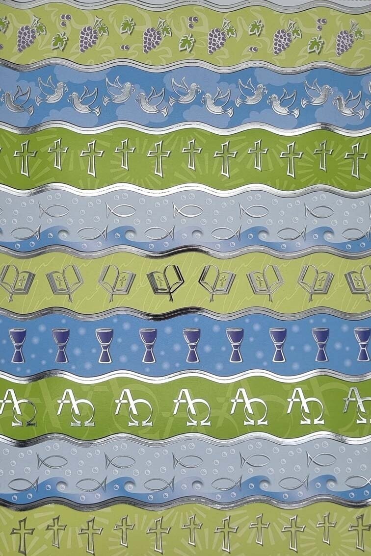 Design Papier Kommunion Wellen Blau