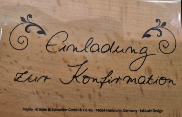 ​Holzstempel * Einladung zur Konfirmation​ *
