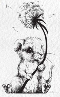 Clear Stempel Maus mit Pusteblume