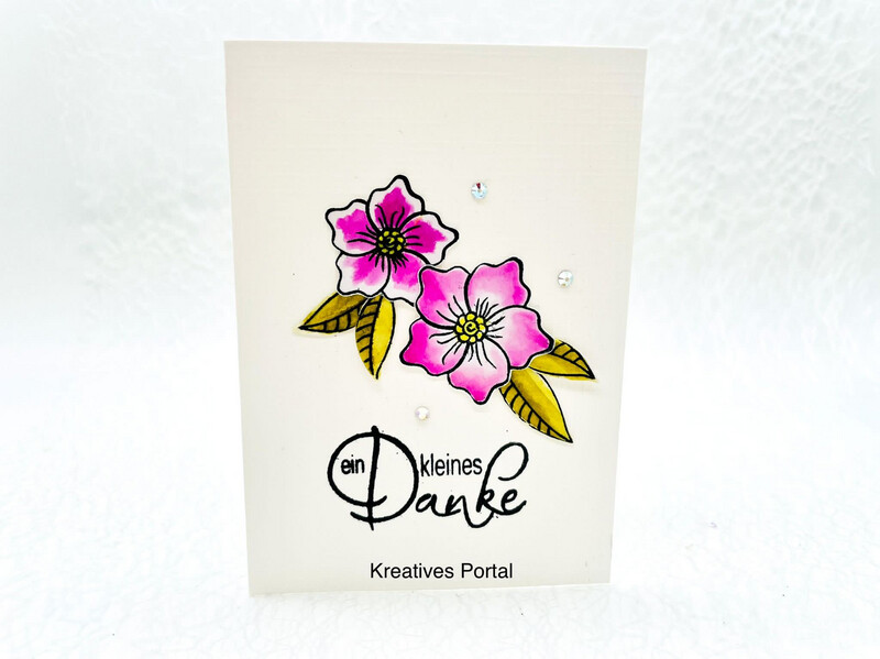 Clear Stempel Blumen mit Blätter