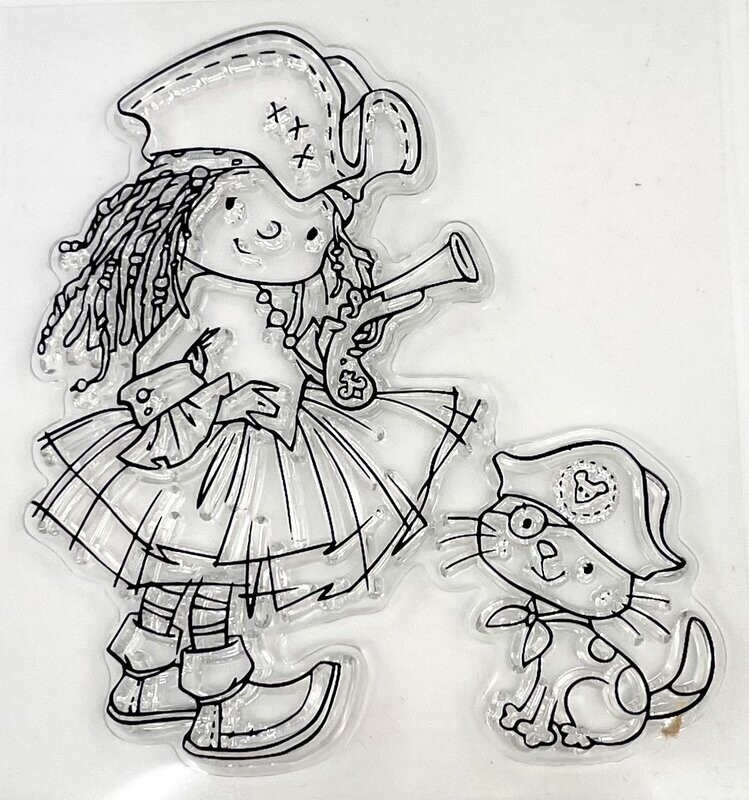 Clear Stempel Piratin mir Katze