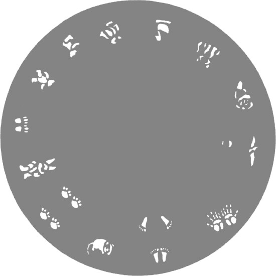 Mini Motiv Schablone  Tiere und Laufspuren
