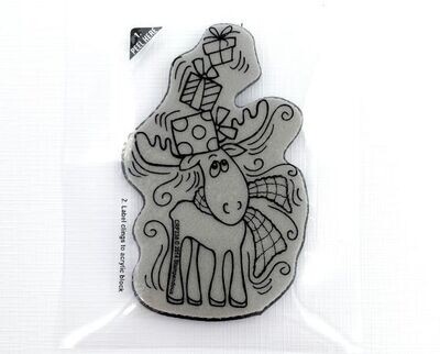 Stempel Elch mit Geschenken