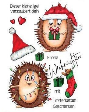 Clear Stempel Igel Weihnachten