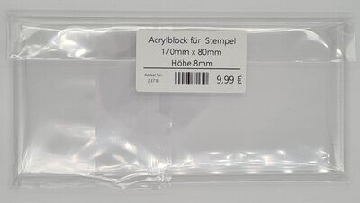 Acrylblock für Clearstempel 170mm x 80mm