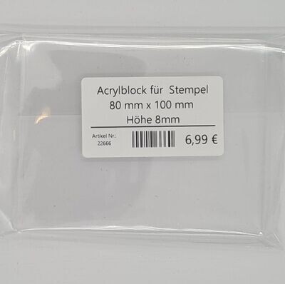 Acrylblock für Clearstempel 80 x 100 mm x 8 mm