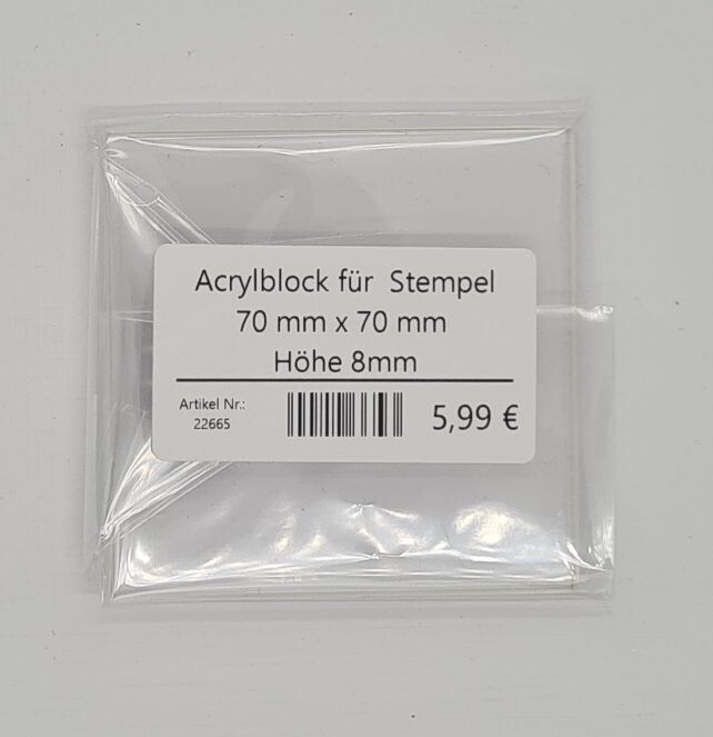 Acrylblock für Clearstempel 70 x 70 mm x 8mm