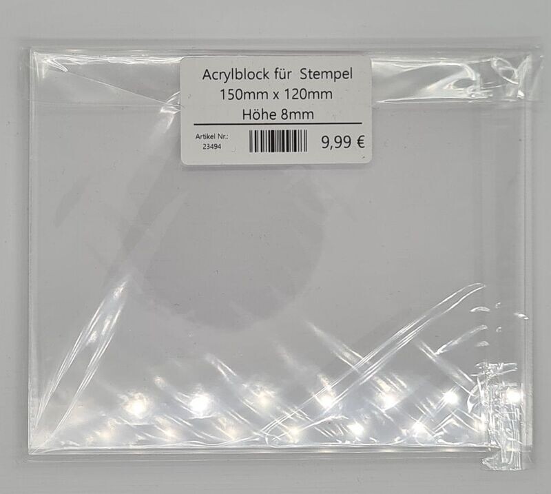Acrylblock für Clearstempel 150mm x 120mm x 8mm Acrylblock für Clearstempel 150mm x 120mm x 8mm