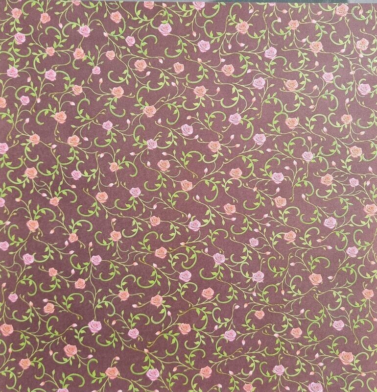 Scrapbook Design Papier kleine Rosen - beglittert Scrapbook Design Papier kleine Rosen - beglittert