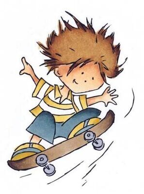 Stempel Don & Daisy - auf dem Skateboard