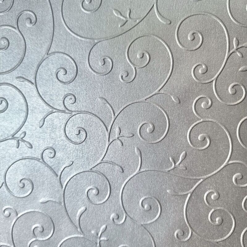 Flourish geprägtes Perlmutt Papier in silber Flourish geprägtes Perlmutt Papier in silber