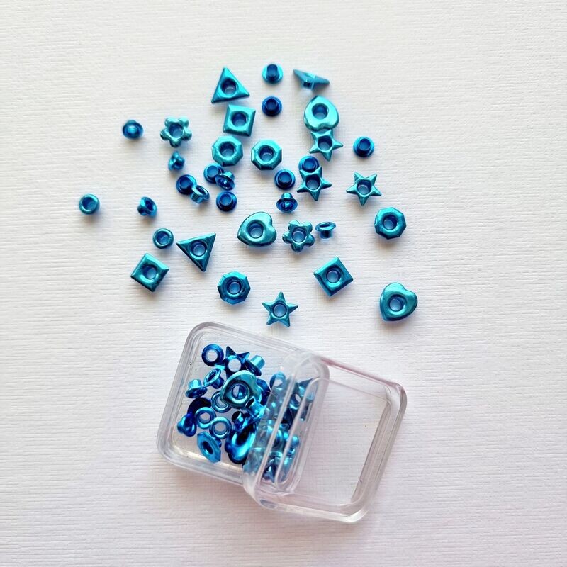 Mini Eyelets Blau Metallic sortiert Mini Eyelets Blau Metallic sortiert