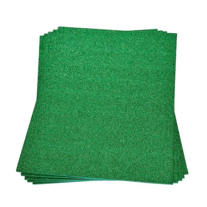 Glitter Moosgummi Platte grün