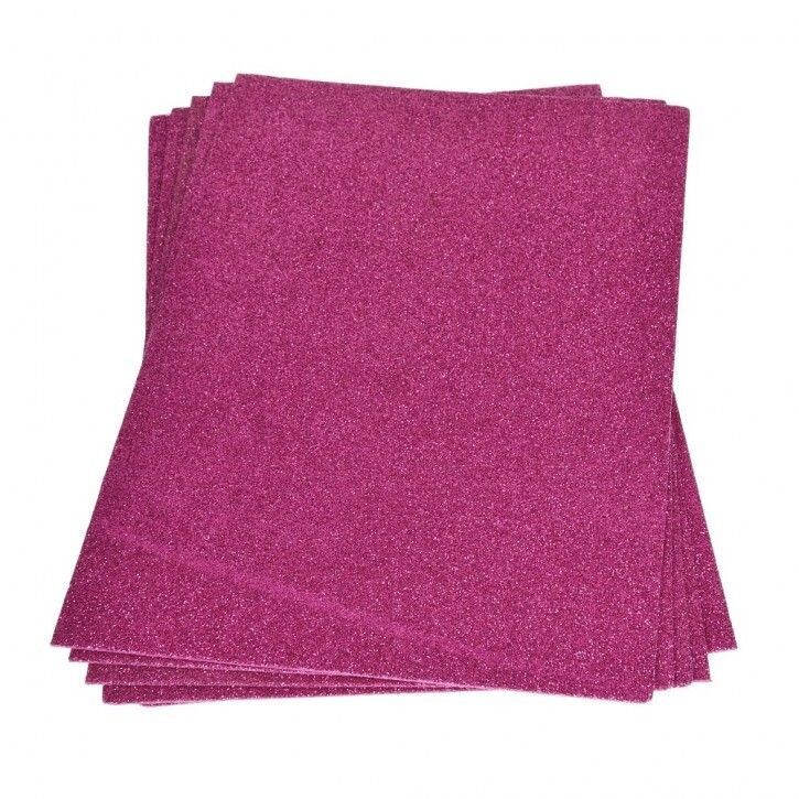 Glitter Moosgummi Platte pink