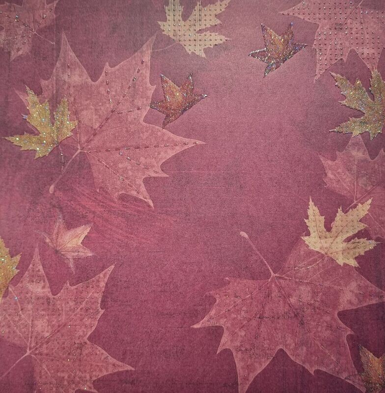 Scrapbook Papier Herbstlaub mit Glimmer Scrapbook Papier Herbstlaub mit Glimmer