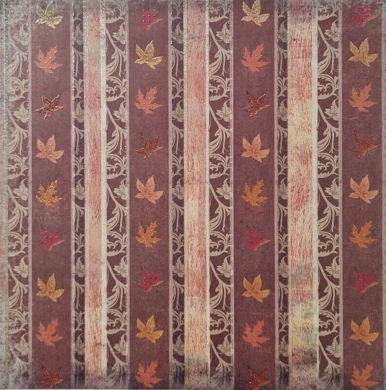 Scrapbook Papier Herbstlaub mit Glimmer Scrapbook Papier Herbstlaub mit Glimmer
