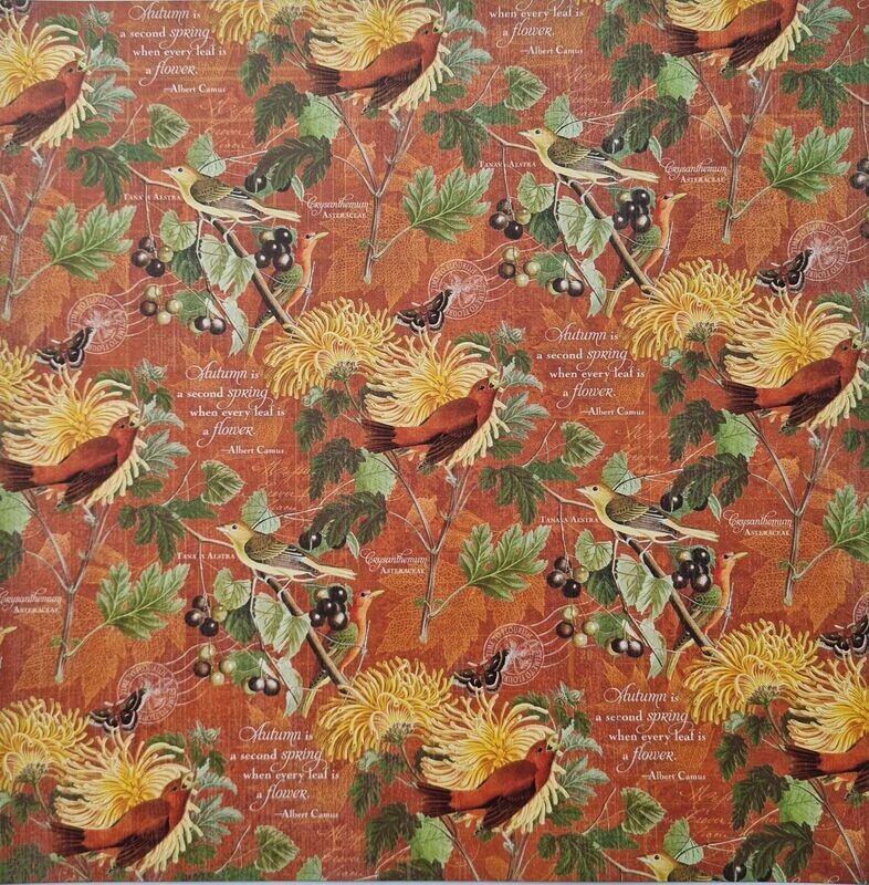 Scrapbook Papier blühender Herbst Scrapbook Papier blühender Herbst