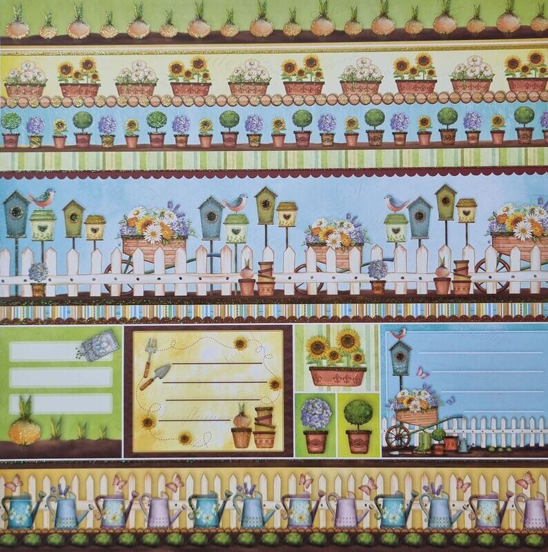 Scrapbook Papier Garten mit Glimmer Scrapbook Papier Garten mit Glimmer
