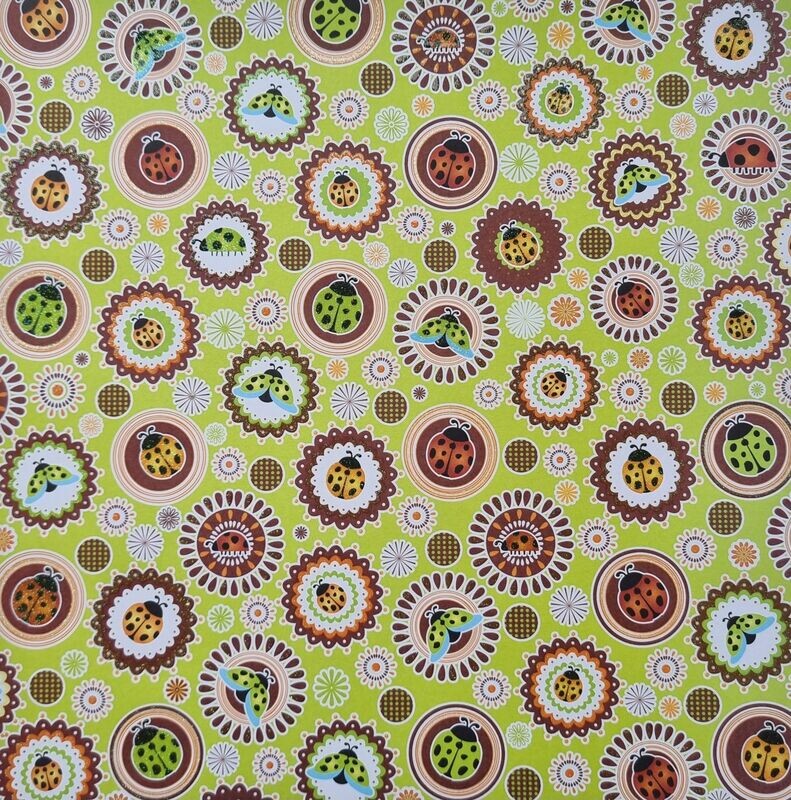 Scrapbook Papier Marienkäfer 2 mit Glimmer Scrapbook Papier Marienkäfer 2 mit Glimmer