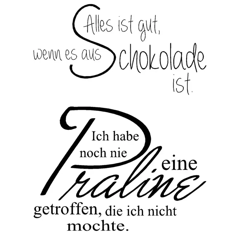 Stempelset Alles ist gut, wenn es aus Schokolade ist