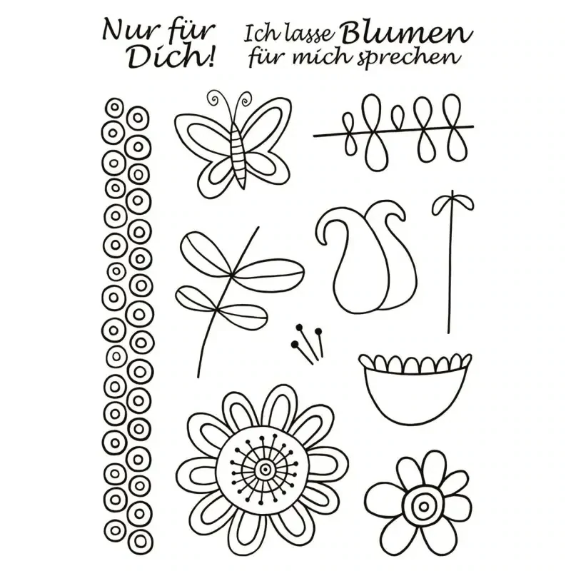 Stempelset Ich lasse Blunenfür mich sprechen