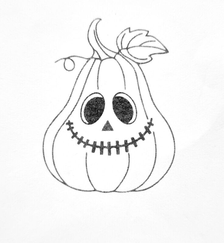 Stempel Halloween Kürbis mit Blatt Stempel Halloween Kürbis mit Blatt