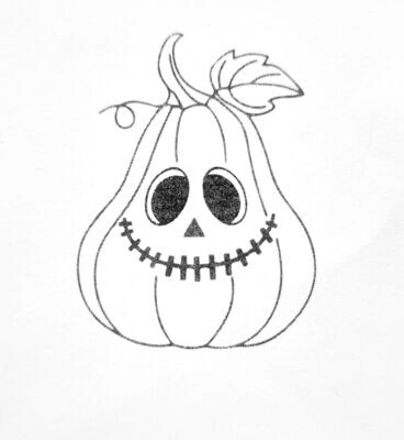 Stempel Halloween Kürbis mit Blatt