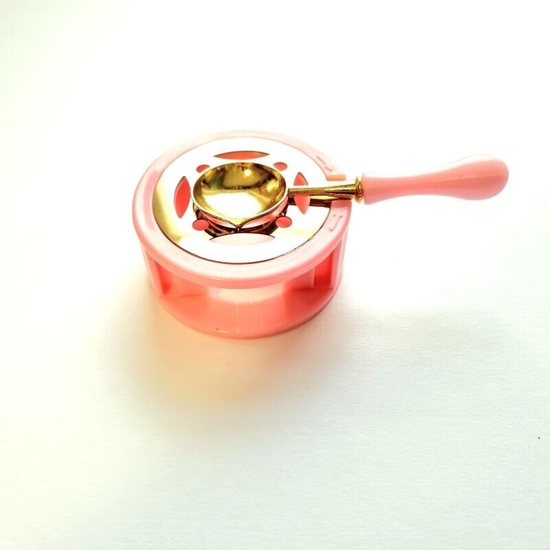 Wachs Stövchen mit Schmelzlöffel rosa
