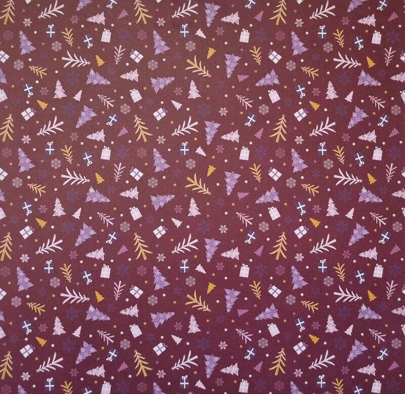 Scrapbook Papier Tannebäume lila