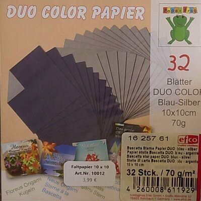 Faltpapier Duo Color Papier Blau- Silber