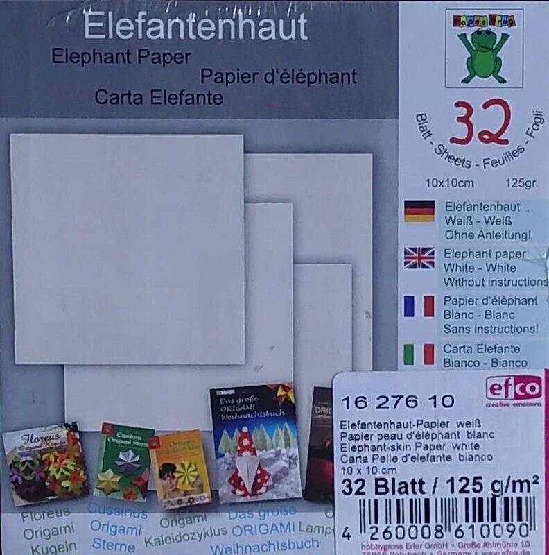 Faltblätter Elefantenhaut Weiß