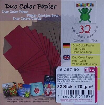 Faltpapier Duo Color Papier Rot - Gold