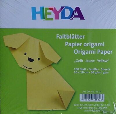 Faltpapier Origami Gelb