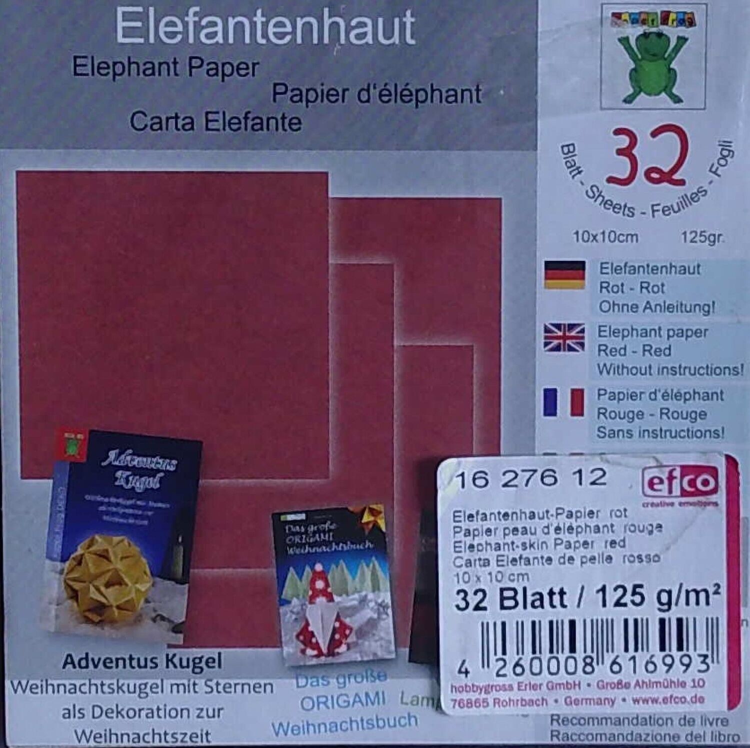 Faltblätter Elefantenhaut Rot
