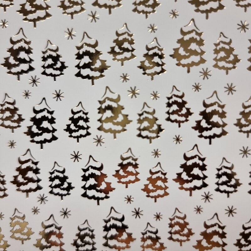 Motivpapier weiß mit goldenen Tannen Motivpapier weiß mit goldenen Tannen